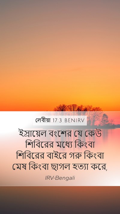 লেবীয়া 17:3 BENIRV Mobile Phone Wallpaper - ইস্রায়েল বংশের - Mobile Bible Verse Wallpaper