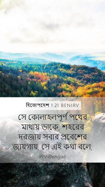 হিতোপদেশ 1:21 BENIRV Mobile Phone Wallpaper - সে কোলাহলপূর্ণ - Mobile Bible Verse Wallpaper