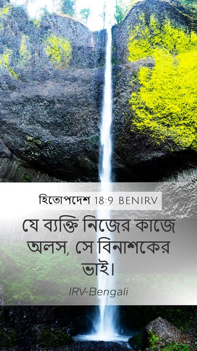 হিতোপদেশ 18:9 BENIRV Bible Verse Image