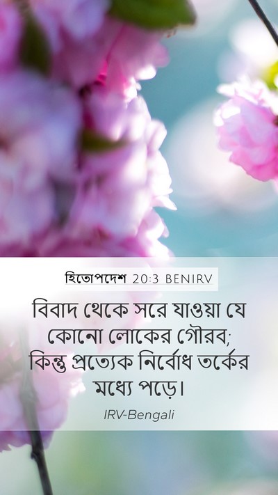 হিতোপদেশ 20:3 BENIRV Bible Verse Image