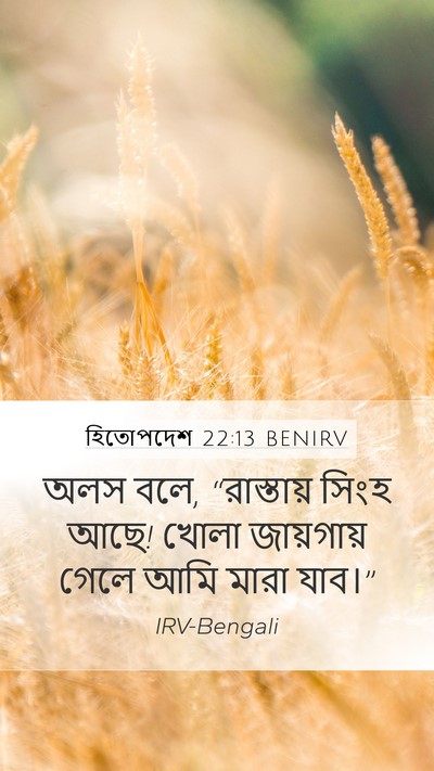 হিতোপদেশ 22:13 BENIRV Bible Verse Image