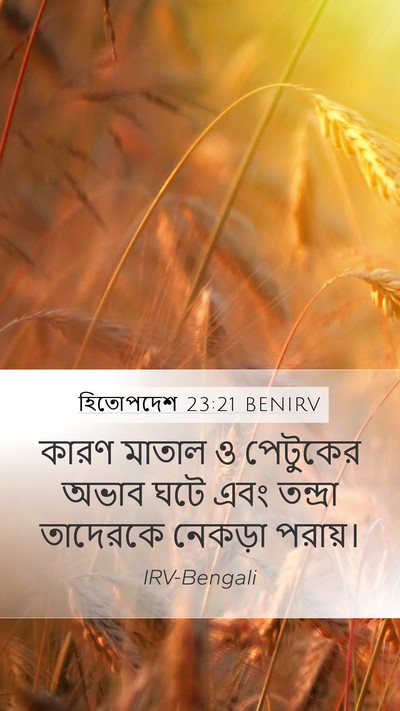 হিতোপদেশ 23:21 BENIRV Bible Verse Image