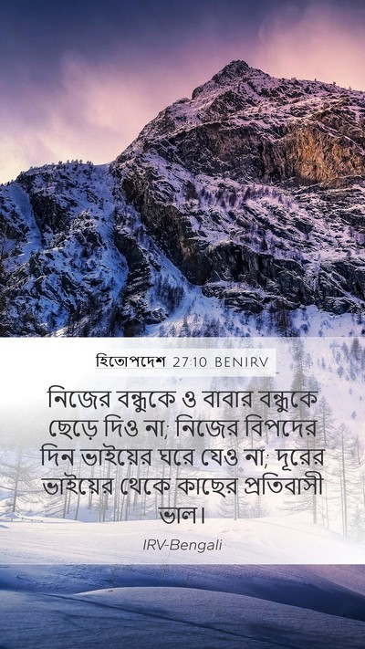 হিতোপদেশ 27:10 BENIRV Bible Verse Image