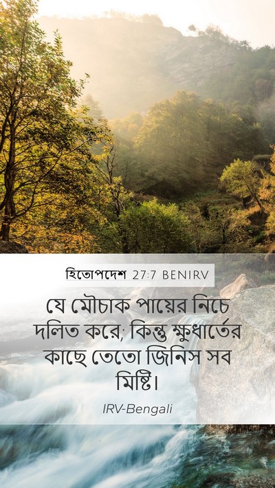 হিতোপদেশ 27:7 BENIRV Mobile Phone Wallpaper - যে মৌচাক পায়ের - Mobile Bible Verse Wallpaper