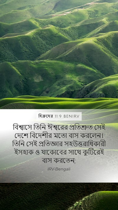 হিব্রুদের 11:9 BENIRV Bible Verse Image