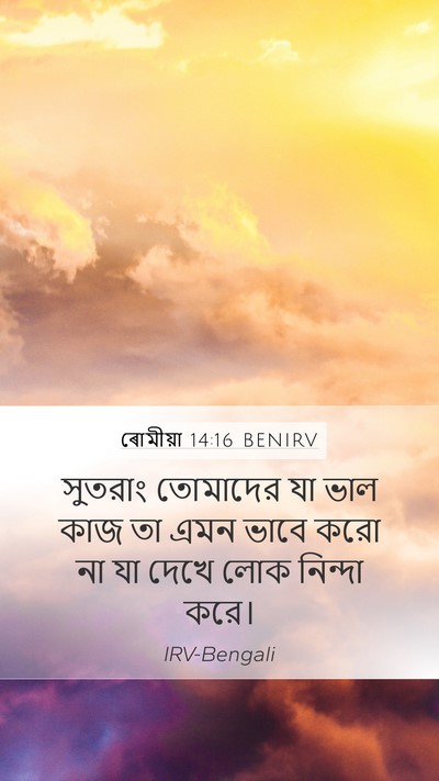 ৰোমীয়া 14:16 BENIRV Bible Verse Image